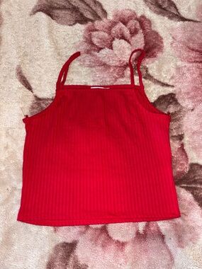 love J Ribbed Red Camisole Tank Top